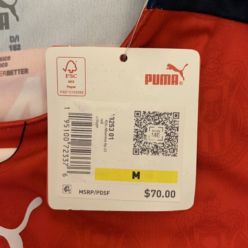 NWT $70 Puma Kids Chivas De Guadalajara Red Soccer Jersey Youth Size M (11-12Y) - Picture 11 of 12